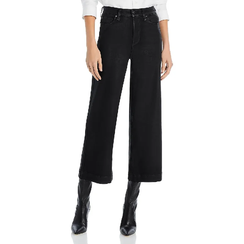 Pants for chic dinner wear -Anessa Womens High Rise Shimmer Wide Leg Jeans