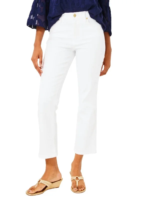 Pants for yoga sessions -Annet High Rise Crop Flare Jean In Resort White