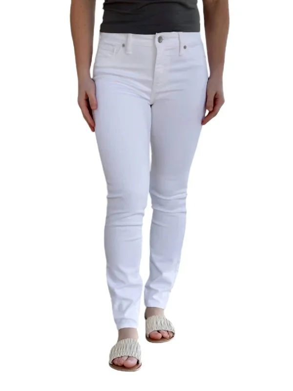 Pants for casual wear at work -Ava Low Rise Skinny Jeans In White