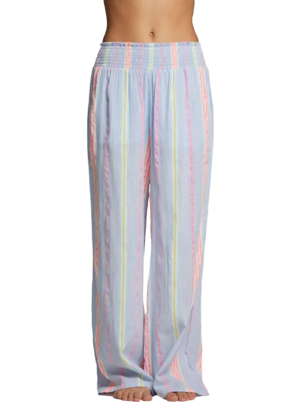 Pants for office meetings -Bari South West Beach Trouser In Stripe Blue