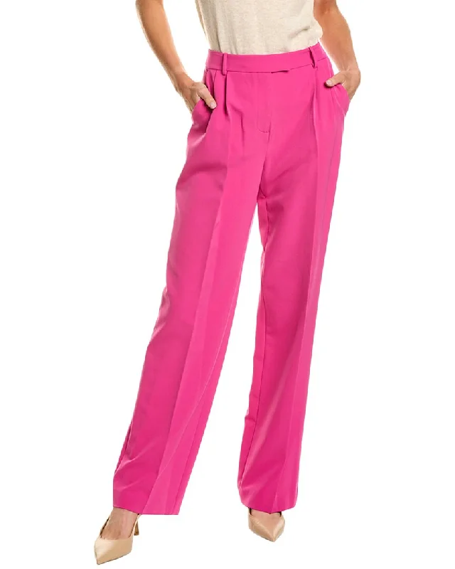 Pants for spring street fashion -BCBGMAXAZRIA Pleated Straight Leg Pant