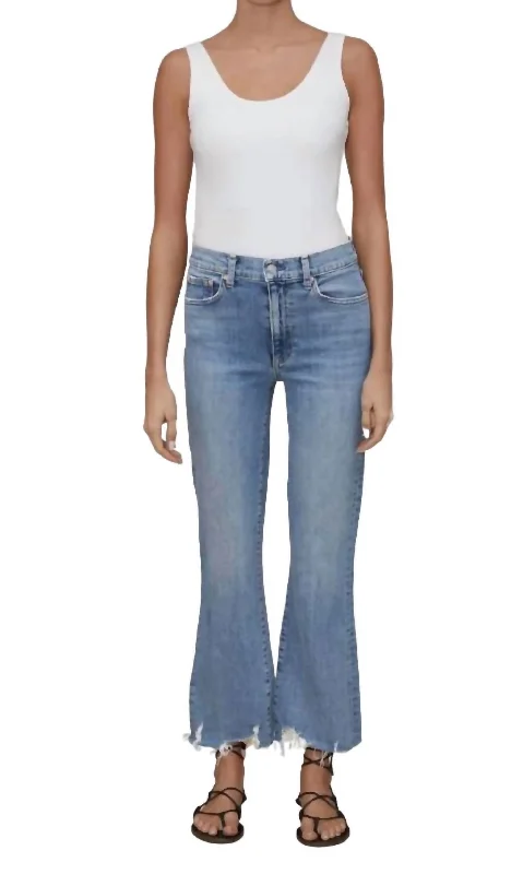 Pants for weekend street style -Bella Crop Flare Jean In Light Blue