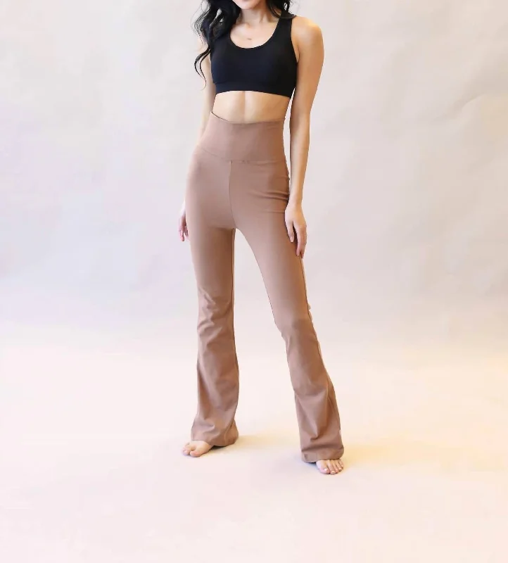 Pants for winter day events -Bootcut Yoga Pants In Deep Camel