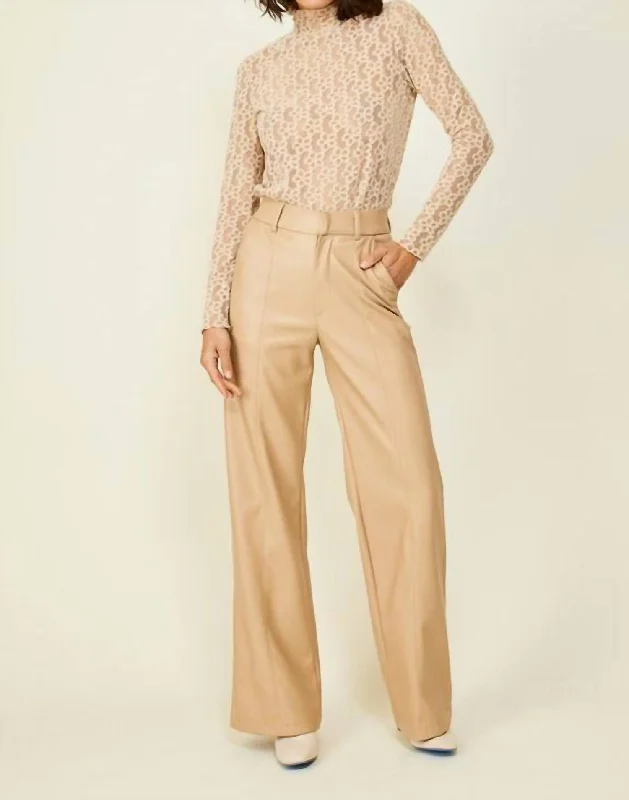 Pants for chic office wear -Carmela Pant In Tan