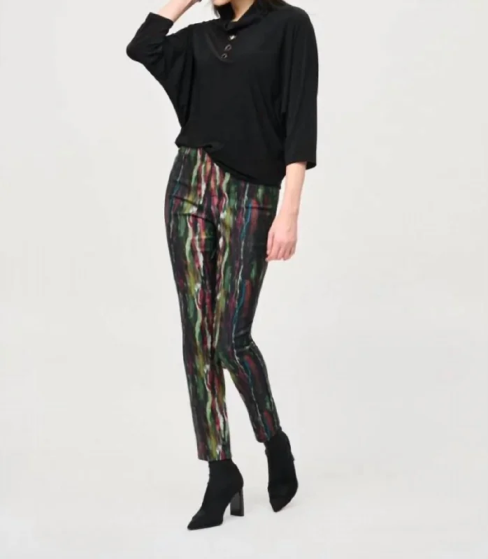 Pants for versatile office looks -Classic Slim Pull-On Pants In Multi