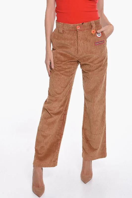 Pants for fall travel -Cormio Corduroy TANER Workwear Pants with Patches