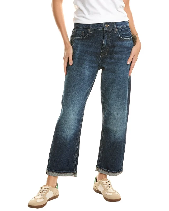 Pants for casual holiday events -Current/Elliott The Boy Genius Blue Jay Boyfriend Jean