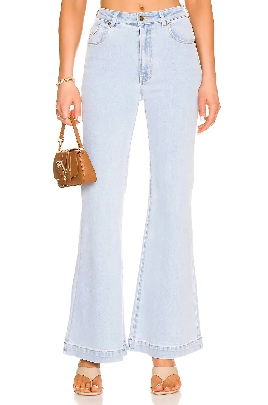 Pants for comfortable travel wear -Eastcoast Flare Jean In Cloud Blue