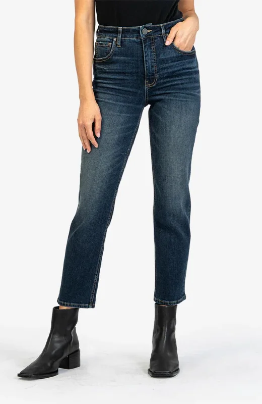 Pants for laid-back evening events -Elizabeth High Rise Fab Ab Straight In Resounding Wash