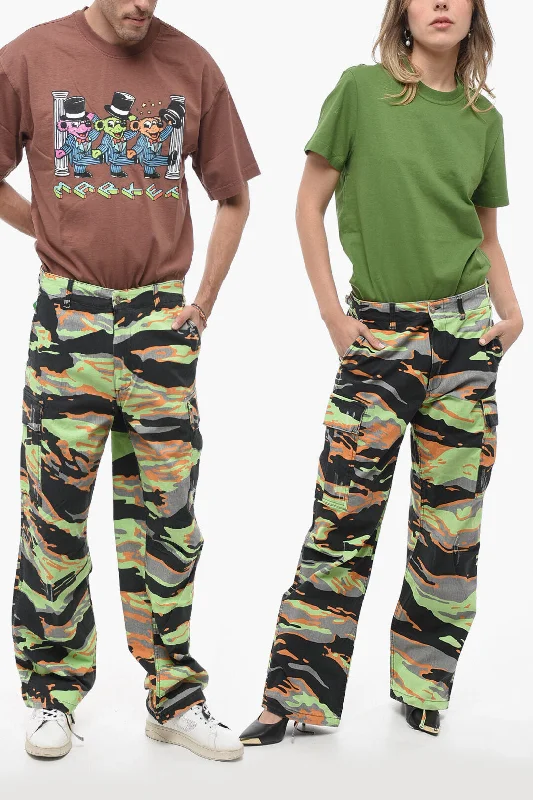 Pants for family gatherings -Erl Camouflage Effect Wide Leg UNISEX Cargo Pants