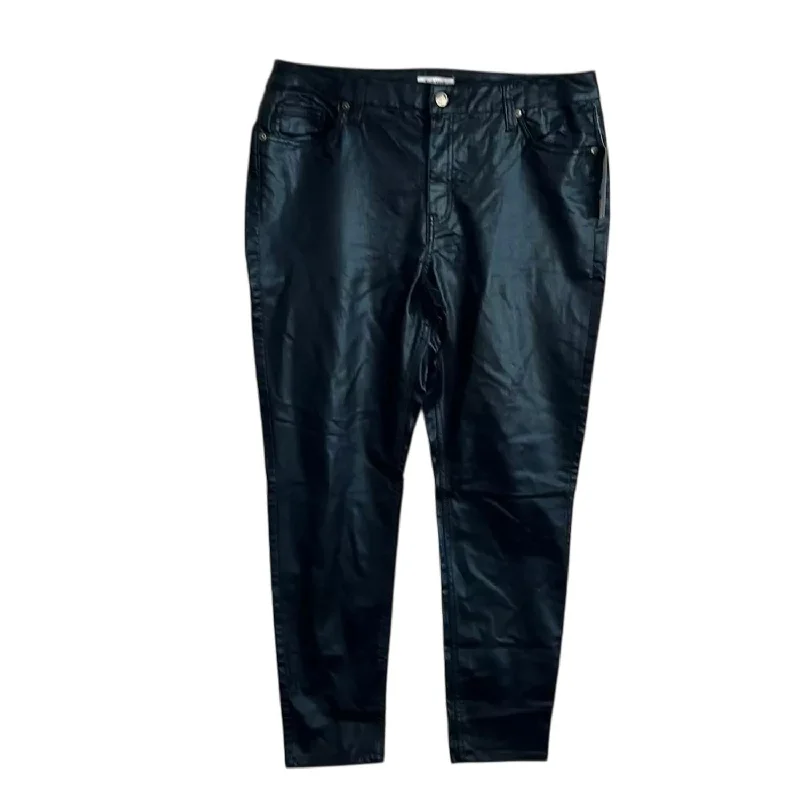 Pants for trendy evening styling -Faux Leather Pant In Black