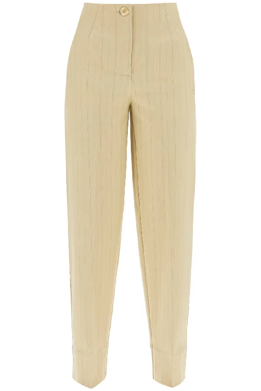 Pants for professional weekend style -Ganni Women's Striped Tape Trousers