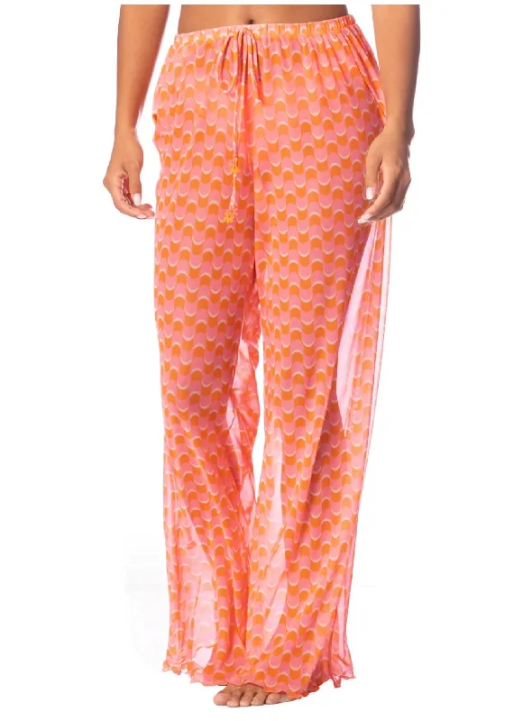 Pants for fashion-forward streetwear -Geo Waves Blair Pants In Orange