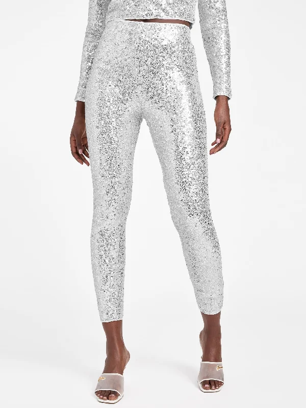 Pants for fall outdoor fashion -Hallie Sequin Leggings