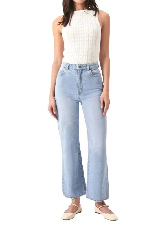 Pants for stylish brunch outfits -Heidi Ankle Jean In Light Blue