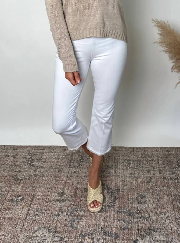 Pants for trendy dinner date outfits -High Rise Baby Bootcut Pants In White