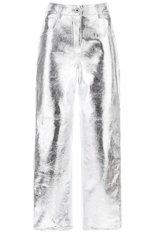 Pants for stylish brunch outfits -Interior Women's Sterling Pants In Laminated Leather