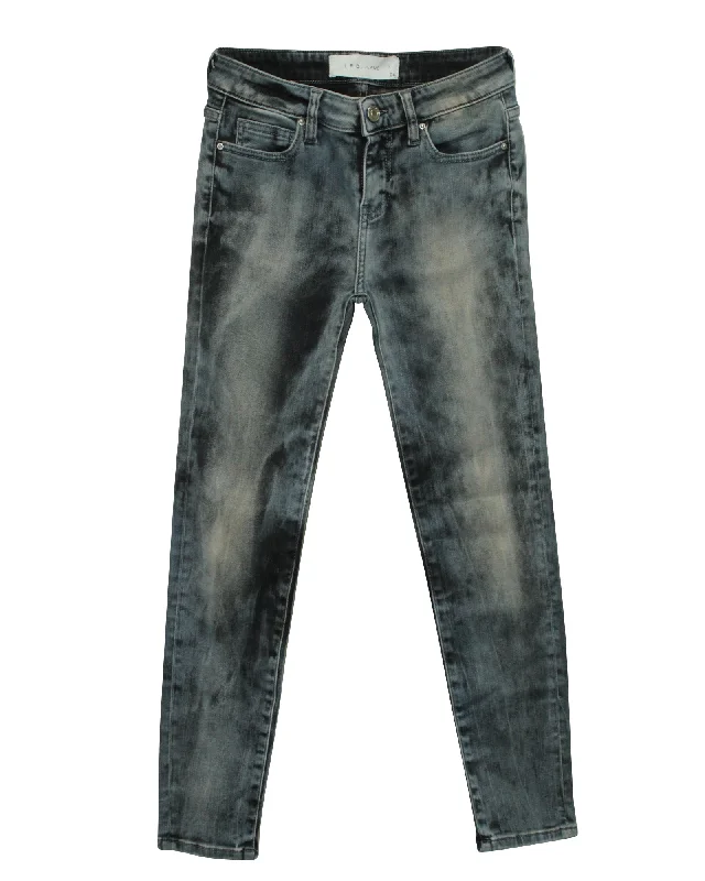 Pants for family road trips -Iro Acid-Washed Jeans in Blue Cotton