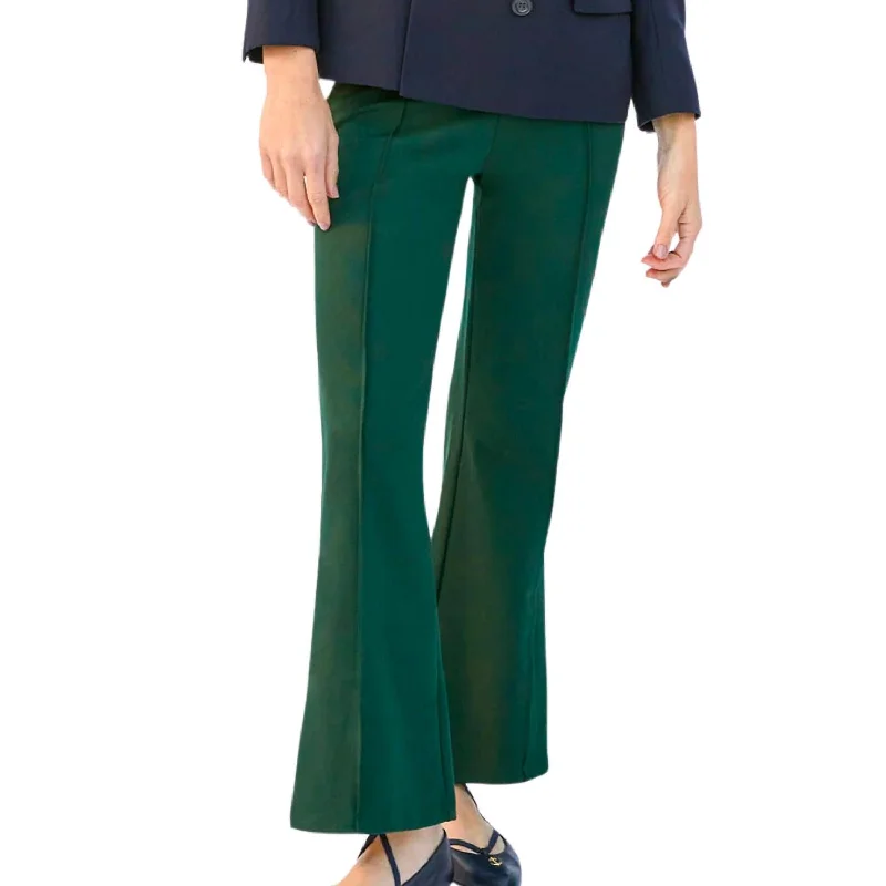 Pants for chic office wear -Le Flare Pant In Forest Ponte