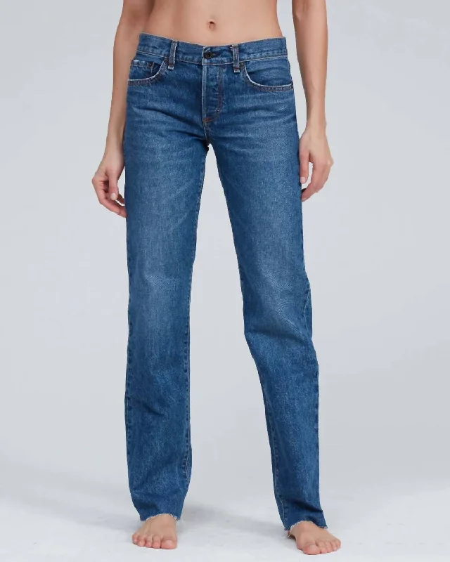 Pants for travel-friendly packing -Long Low Rise Straight Jean In Sundowner