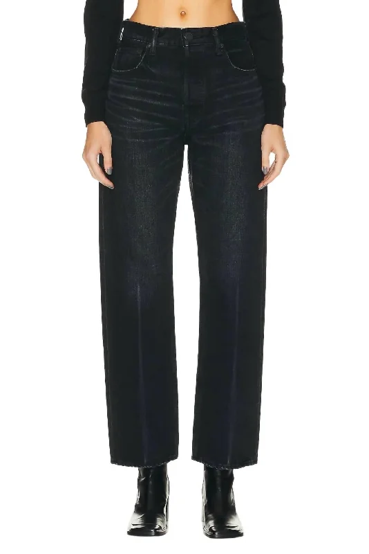 Pants for stylish brunch outfits -Murrieta Wide Straight Jean In Black