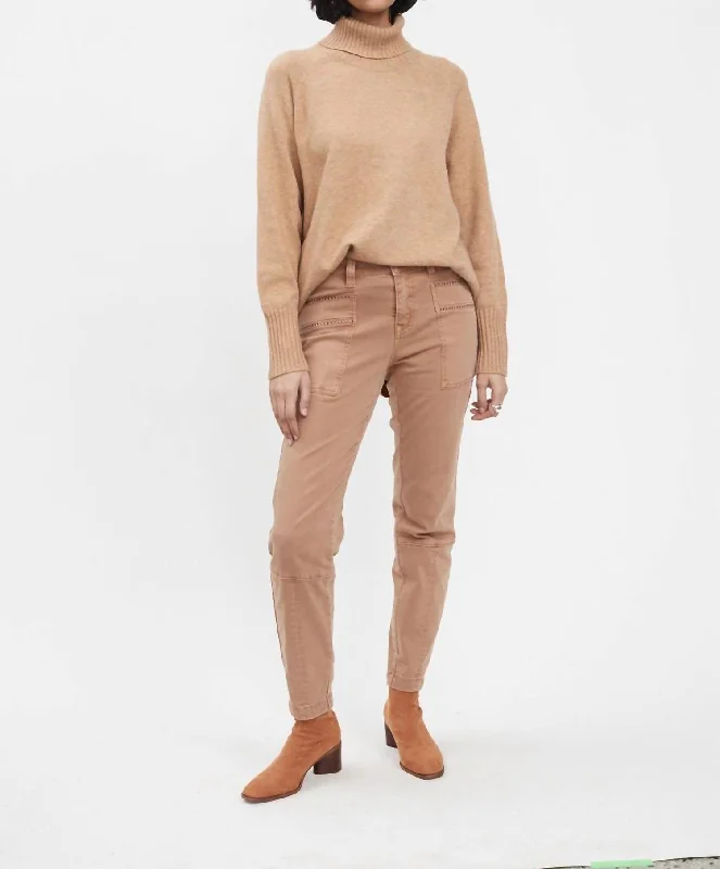 Pants for comfortable yet stylish looks -Olivia Slim Ankle Pants In Butter Rum