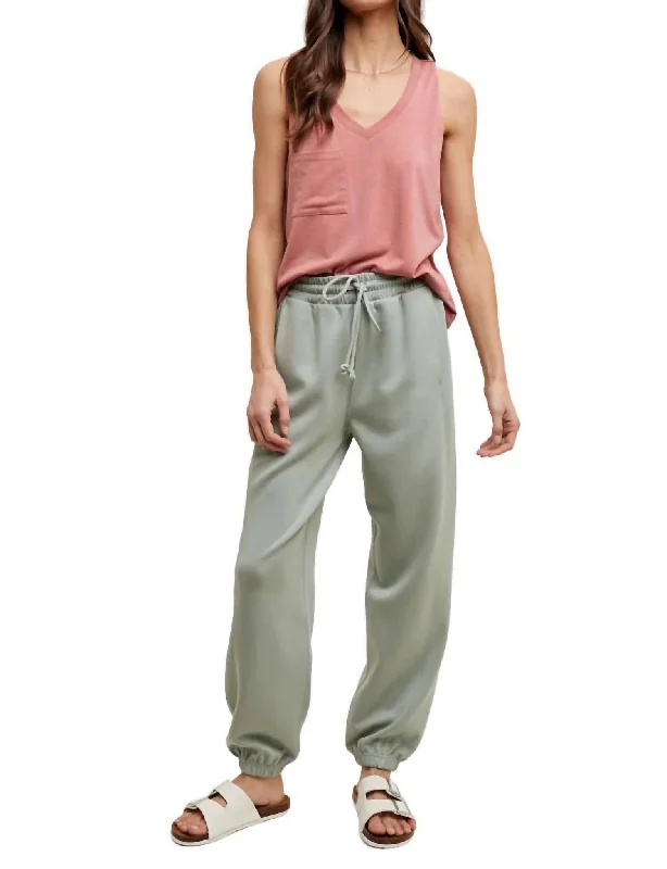 Pants for business dinner -Relaxed Jogger Pants In Sage