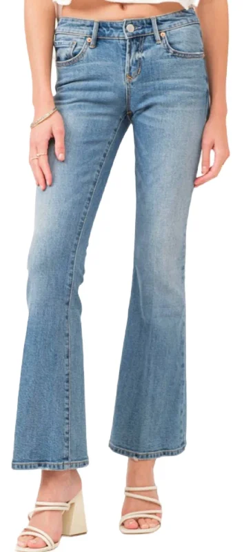 Pants for road trips -Rosie Mid Rise Flare Jeans In Collister