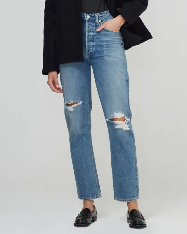 Pants for weekend styling -Sabine High Rise Straight Jean In Gretta