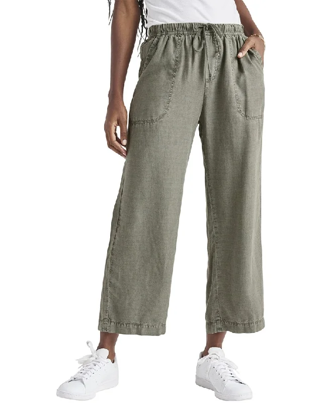 Pants for laid-back family events -Splendid Angie Crop Linen-Blend Wide Leg Pant