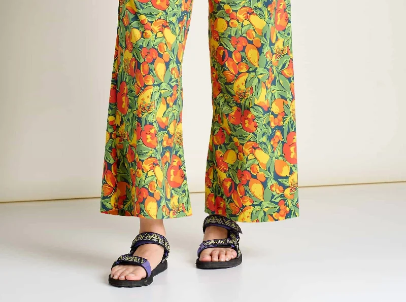 Pants for cool evenings -Sunkissed Wide Leg Pant In Midnight Fruit Print