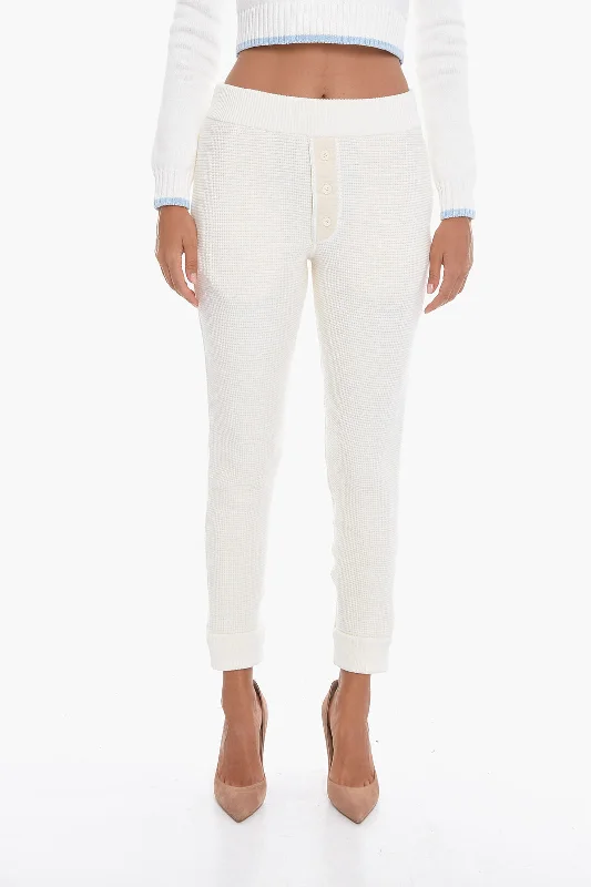 Pants for chic and cozy wear -The Row Cashmere Blend GINZENA Sweatpants with Buttons