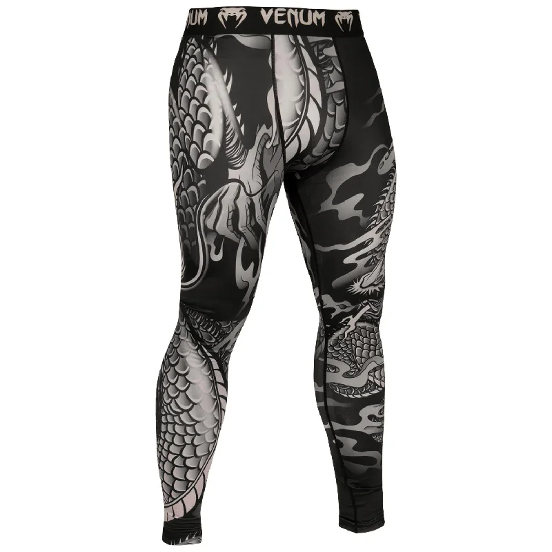 Pants for summer fashion -Venum Dragon's Flight Compression Tights - Black/Sand