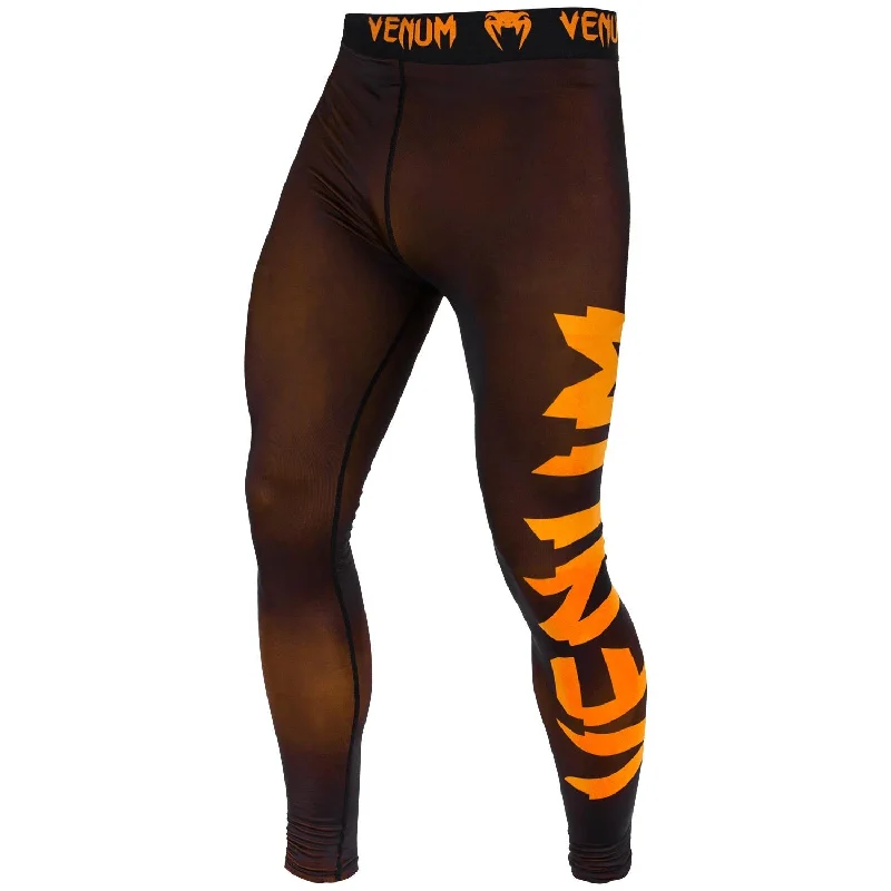 Pants for stylish travel fashion -Venum Giant Compression Tights - Black/Neo Orange