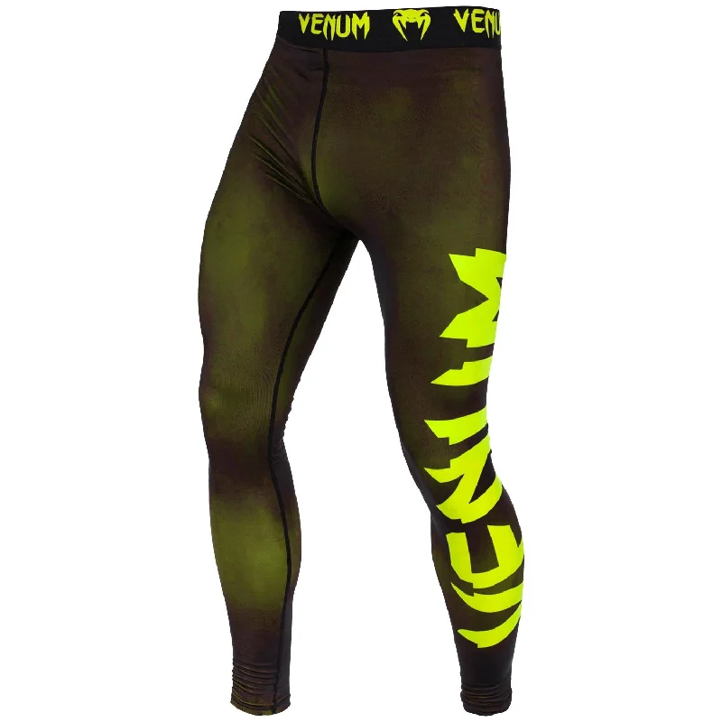 Pants for comfortable casual fashion -Venum Giant Compression Tights - Black/Neo Yellow