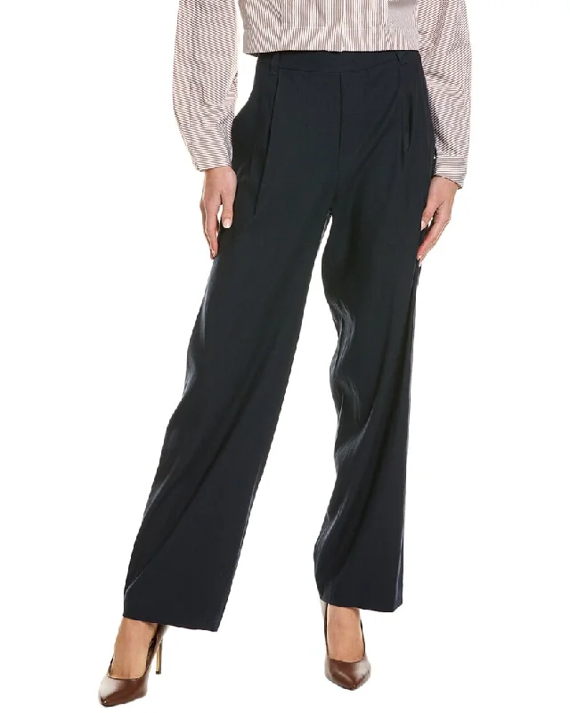 Pants for trendy resort fashion -Vince Straight Leg Pull-On Linen-Blend Pant