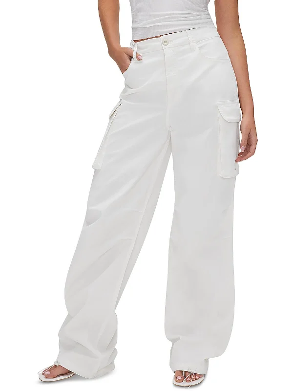 Pants for sophisticated style -Womens Twill High Rise Cargo Pants