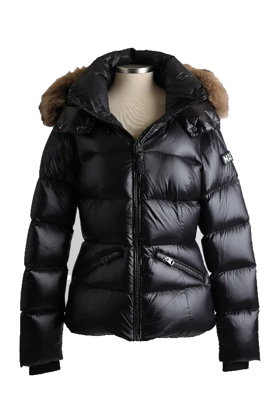 Jacket for stylish rainy days -Madalyn Down Puffer Jacket W/ Shearling Hood