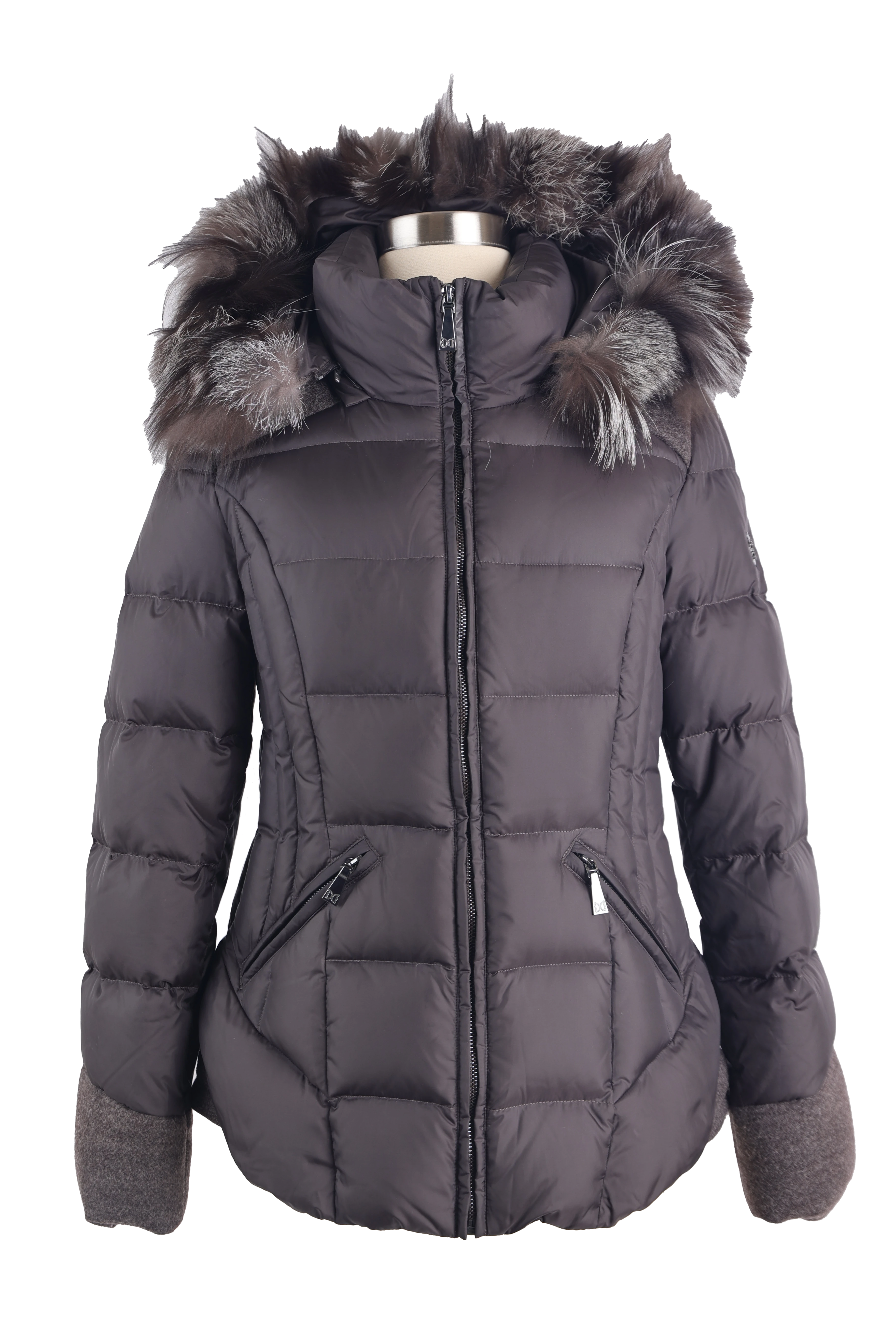 Jacket for everyday elegance -Down Puffer Jacket W/ Fur hood & Wool Trim